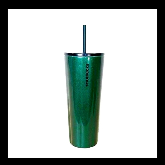 Starbucks Other - ⭐ NWT Starbucks Green Sparkling Stainless Steel Cold Cup 24oz